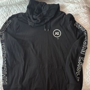 American Eagle Outfitters Black Logo Hoodie